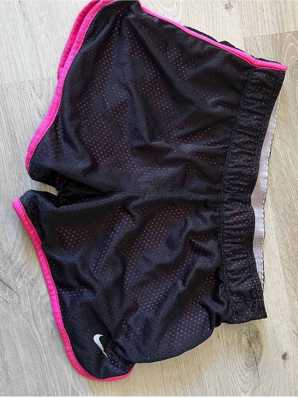 Nike Black Athletic Shorts with Pink Trim